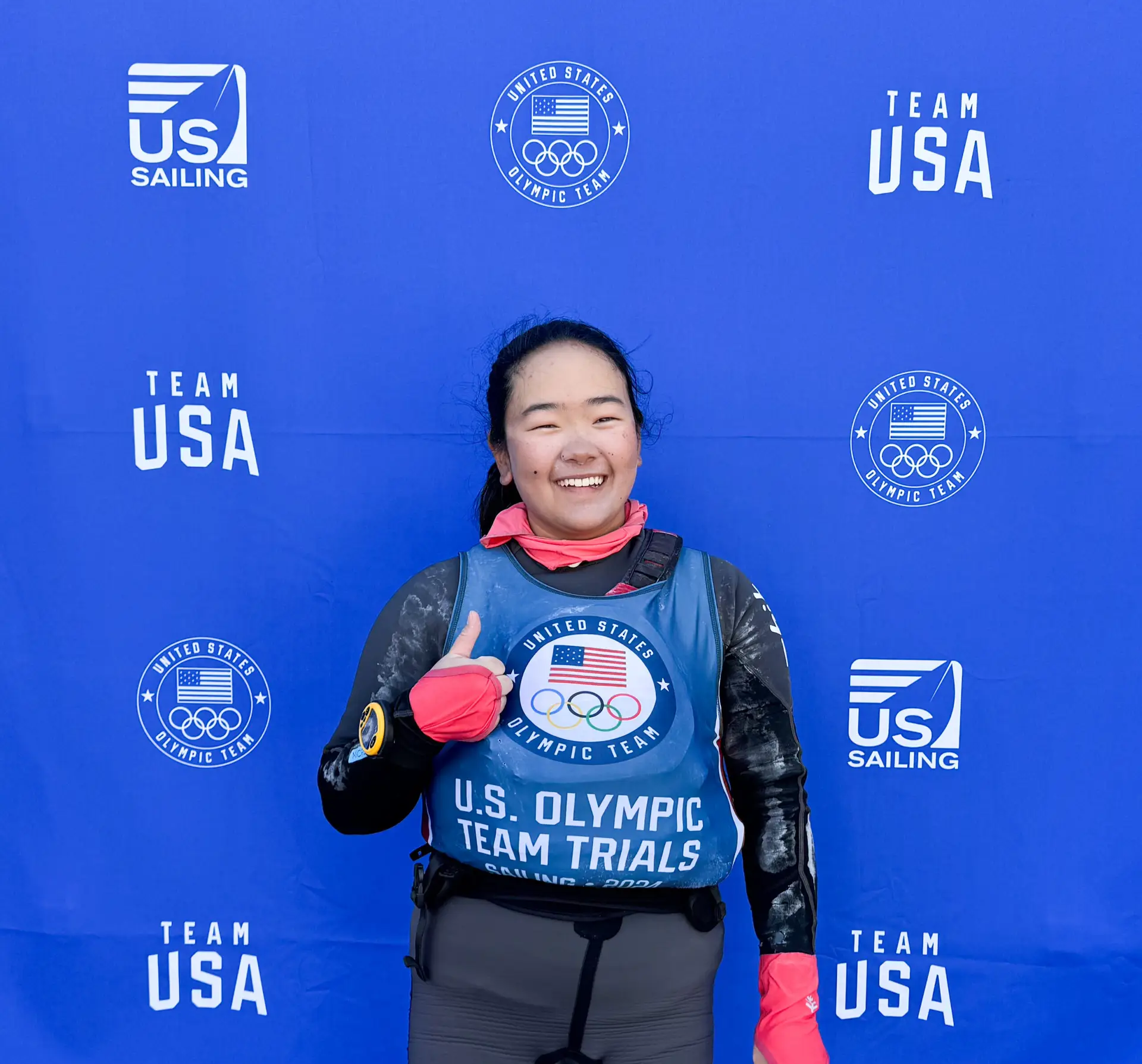 Daniella Cheng-Sun representing Team USA at the 2024 US Olympic Trials